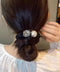 ビジュー付き ヘアゴム レディース 上品 おしゃれ ヘアアレンジ キラキラ ヘアアクセサリー 大粒フェイクパール 髪飾り 大人かわいい まとめ髪 韓国風 シンプル 88CXH-107